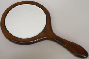 antique mission oak hand mirror
