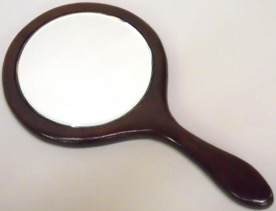 curly walnut hand mirror