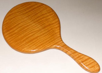 wooden hand mirror