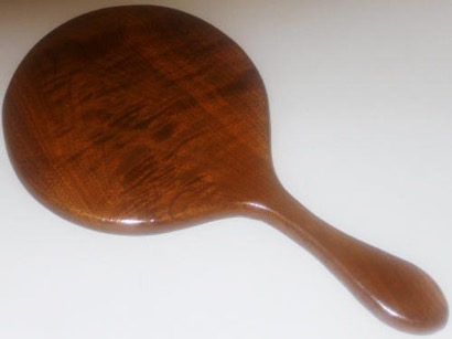curly walnut hand mirror